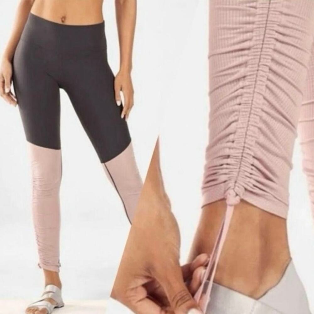 Fabletics Cashel Fold over Purelux Leggings Purple Pink Medium